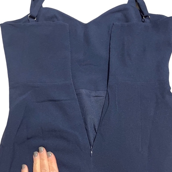 Dress The Population Estella Dress Leg  Slit Size Medium Blue Sweetheart Neck - Picture 5 of 9